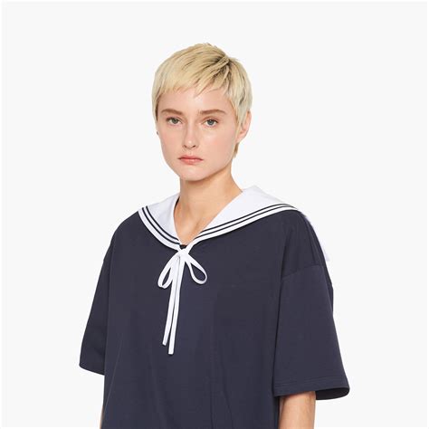 miu miu sailor shirt|Navy Cotton T.